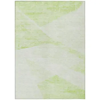 10' X 14' Artichoke Green Lime Green And Ivory Abstract Washable Indoor Outdoor Area Rug