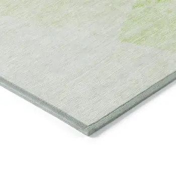 10' X 14' Artichoke Green Lime Green And Ivory Abstract Washable Indoor Outdoor Area Rug