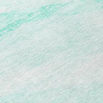 8' Aqua Sky Blue And Ivory Round Abstract Washable Indoor Outdoor Area Rug