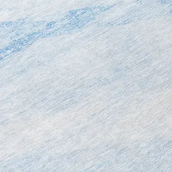 8' Denim Blue And Sky Blue Round Abstract Washable Indoor Outdoor Area Rug