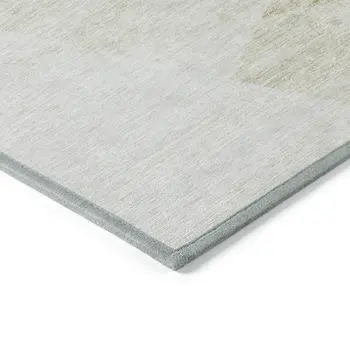 5' X 8' Khaki Beige And Ivory Abstract Washable Indoor Outdoor Area Rug