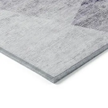 5' X 8' Purple Gray And Charcoal Abstract Washable Indoor Outdoor Area Rug