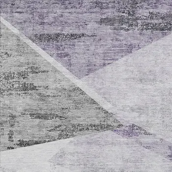 5' X 8' Purple Gray And Charcoal Abstract Washable Indoor Outdoor Area Rug