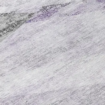 8' Purple Gray And Charcoal Round Abstract Washable Indoor Outdoor Area Rug