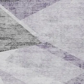 9' X 12' Purple Gray And Charcoal Abstract Washable Indoor Outdoor Area Rug