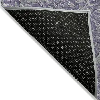 3' X 5' Eggplant Purple And Gray Floral Washable Indoor Outdoor Area Rug