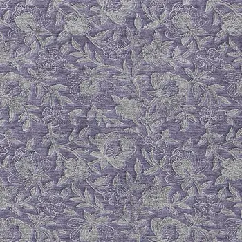 9' X 12' Eggplant Purple And Gray Floral Washable Indoor Outdoor Area Rug