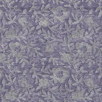 10' X 14' Eggplant Purple And Gray Floral Washable Indoor Outdoor Area Rug