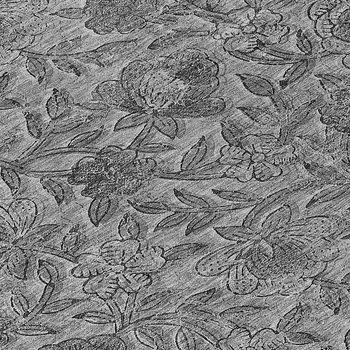 8' Gray Charcoal And Silver Round Floral Washable Indoor Outdoor Area Rug
