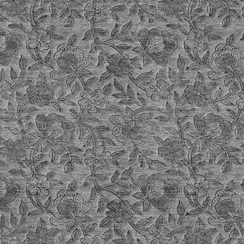 10' X 14' Gray Charcoal And Silver Floral Washable Indoor Outdoor Area Rug