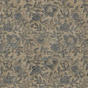 5' X 8' Khaki Beige And Gray Floral Washable Indoor Outdoor Area Rug