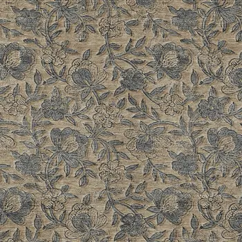 8' X 10' Khaki Beige And Gray Floral Washable Indoor Outdoor Area Rug