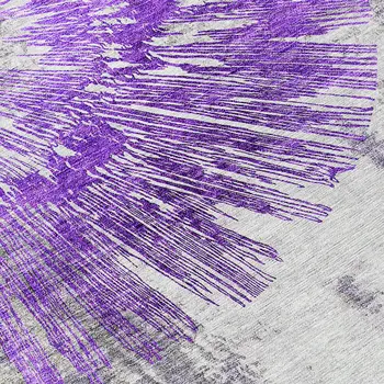 10' X 14' Purple Gray And Charcoal Abstract Washable Indoor Outdoor Area Rug