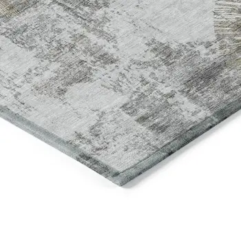 3' X 5' Taupe Beige And Brown Abstract Washable Indoor Outdoor Area Rug