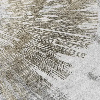 8' Taupe Beige And Brown Round Abstract Washable Indoor Outdoor Area Rug