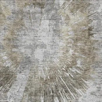 10' X 14' Taupe Beige And Brown Abstract Washable Indoor Outdoor Area Rug