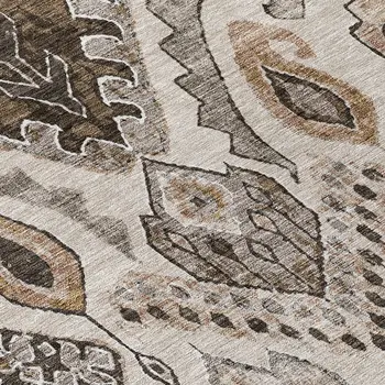 3' X 5' Brown And Beige Moroccan Washable Indoor Outdoor Area Rug