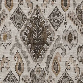 8' X 10' Brown And Beige Moroccan Washable Indoor Outdoor Area Rug