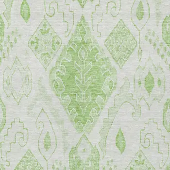 3' X 5' Artichoke Green Mint Green And Ivory Moroccan Washable Indoor Outdoor Area Rug
