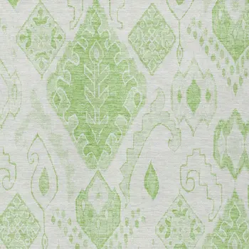 8' X 10' Artichoke Green Mint Green And Ivory Moroccan Washable Indoor Outdoor Area Rug