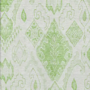 9' X 12' Artichoke Green Mint Green And Ivory Moroccan Washable Indoor Outdoor Area Rug