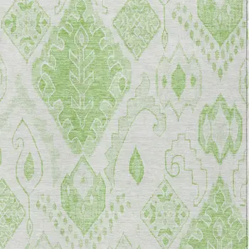 10' X 14' Artichoke Green Mint Green And Ivory Moroccan Washable Indoor Outdoor Area Rug