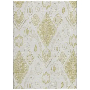 8' X 10' Beige Tan And Ivory Moroccan Washable Indoor Outdoor Area Rug