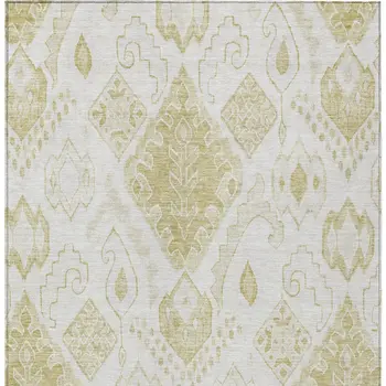 8' X 10' Beige Tan And Ivory Moroccan Washable Indoor Outdoor Area Rug