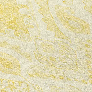8' Gold Ivory And Beige Round Moroccan Washable Indoor Outdoor Area Rug