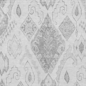 8' X 10' Silver Gray And Charcoal Moroccan Washable Indoor Outdoor Area Rug
