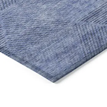 3' X 5' Denim Blue And Sky Blue Geometric Washable Indoor Outdoor Area Rug