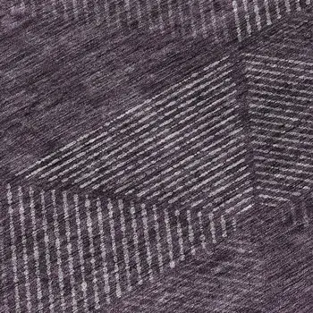 8' Eggplant Purple And Gray Round Geometric Washable Indoor Outdoor Area Rug
