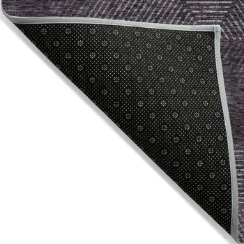 10' X 14' Eggplant Purple And Gray Geometric Washable Indoor Outdoor Area Rug