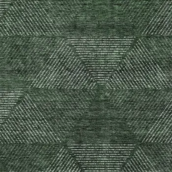 3' X 5' Fern Green And Emerald Geometric Washable Indoor Outdoor Area Rug