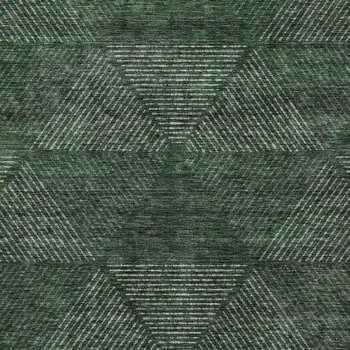 9' X 12' Fern Green And Emerald Geometric Washable Indoor Outdoor Area Rug