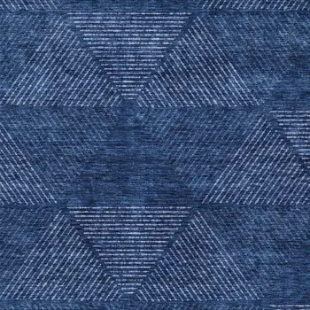 3' X 5' Navy Blue And Sky Blue Geometric Washable Indoor Outdoor Area Rug
