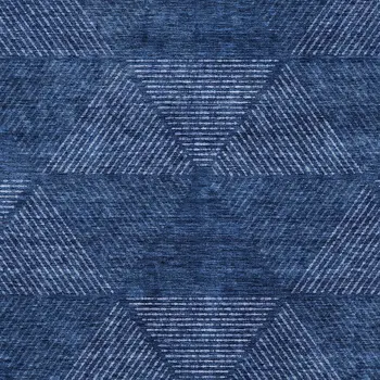 10' X 14' Navy Blue And Sky Blue Geometric Washable Indoor Outdoor Area Rug