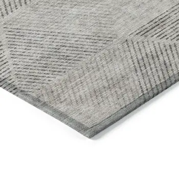 3' X 5' Taupe Brown And Ivory Geometric Washable Indoor Outdoor Area Rug