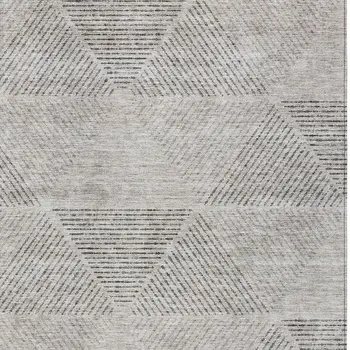 3' X 5' Taupe Brown And Ivory Geometric Washable Indoor Outdoor Area Rug