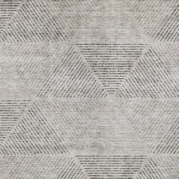 5' X 8' Taupe Brown And Ivory Geometric Washable Indoor Outdoor Area Rug