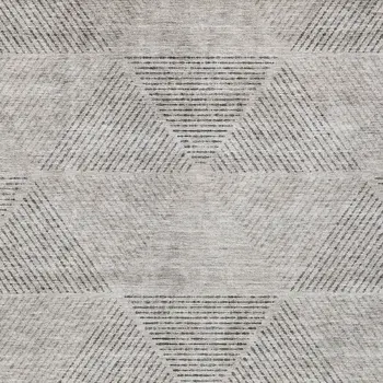 9' X 12' Taupe Brown And Ivory Geometric Washable Indoor Outdoor Area Rug