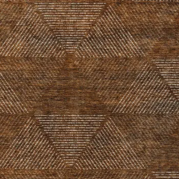 5' X 8' Terra Cotta Copper And Beige Geometric Washable Indoor Outdoor Area Rug