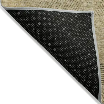 8' X 10' Wheat And Beige Geometric Washable Indoor Outdoor Area Rug