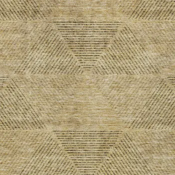 9' X 12' Wheat And Beige Geometric Washable Indoor Outdoor Area Rug