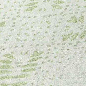 8' Artichoke Green And Fern Green Round Floral Washable Indoor Outdoor Area Rug