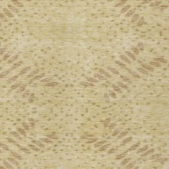 5' X 8' Gold Beige And Taupe Floral Washable Indoor Outdoor Area Rug