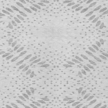 3' X 5' Gray And Silver Floral Washable Indoor Outdoor Area Rug