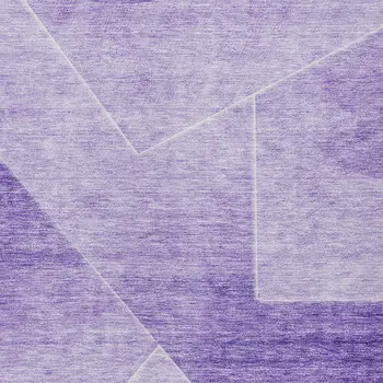 3' X 5' Purple And Ivory Abstract Washable Indoor Outdoor Area Rug
