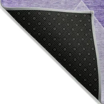 8' X 10' Purple And Ivory Abstract Washable Indoor Outdoor Area Rug