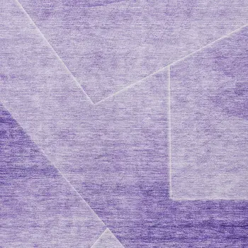 8' X 10' Purple And Ivory Abstract Washable Indoor Outdoor Area Rug